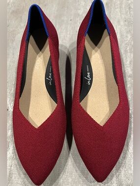 Rothy’s- The High Point comfort heel - low pump 1” heel in Autumn Red size 6.5